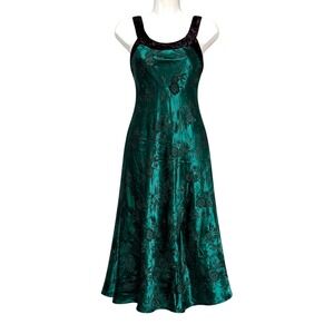 Y2K Private Luxuries Whimsigoth Emerald Velvet Dress Women Size M Dark Romance